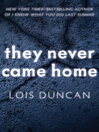 Cover image for They Never Came Home